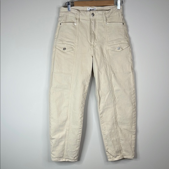 Paige Alexis High Rise Tapered Cargo Jeans in Blonde Sand Size 29 - Picture 3 of 12
